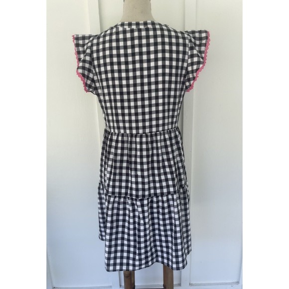 NWT Andree by Unit Black White Check Tiered Dress Small - Picture 11 of 14